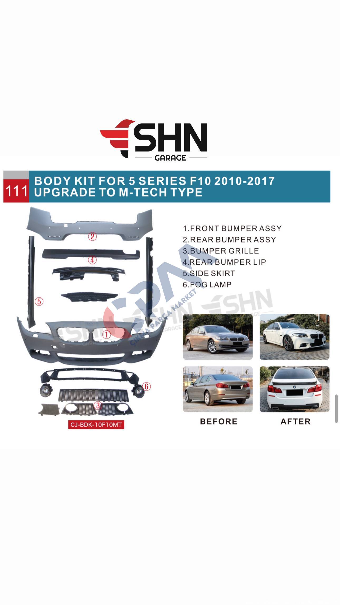 2010 2017 BMW 5 Serisi F10 M TECH TAMPON SETİ