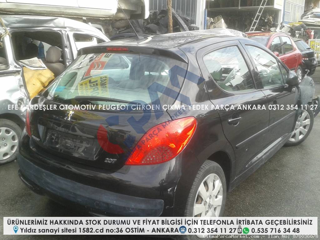 peugeot 207 çıkma arka çamurluklar ve panel komple