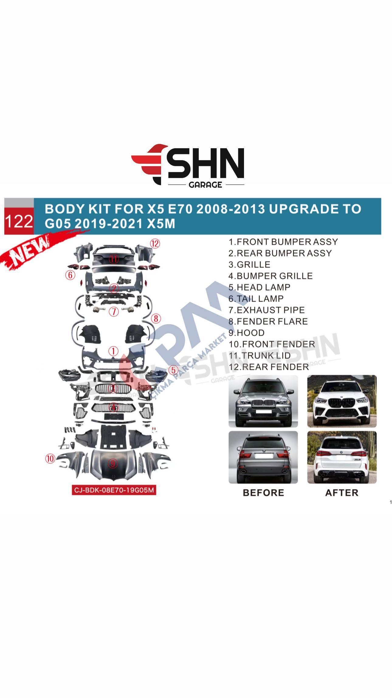 2008 2013 BMW X5 2019   2021 G05 DÖNÜŞÜM SETİ