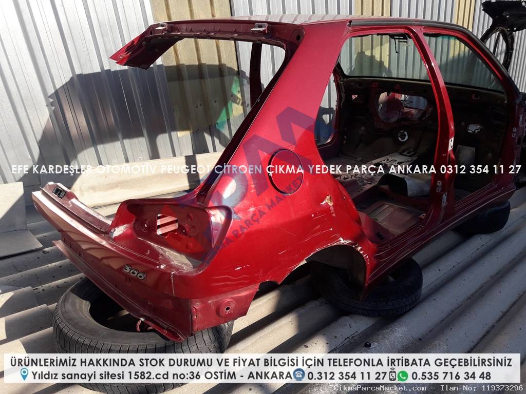 peugeot 306 çıkma sağ arka çamurluk