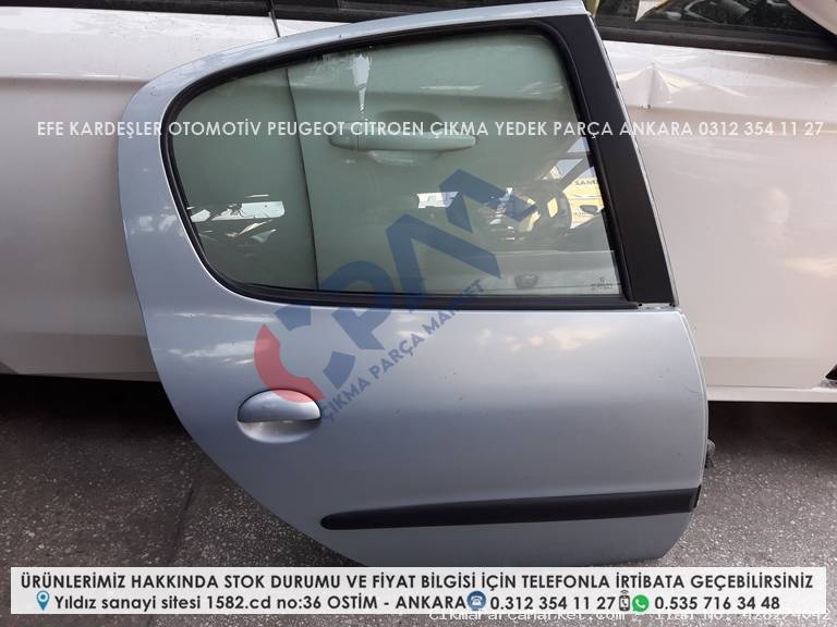 peugeot 206 çıkma sağa arka kapı