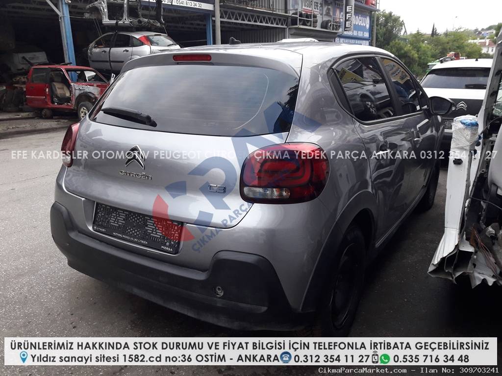 citroen c3 çıkma sağ ön dolu kapı (2016   2024 model arası b618 kasa)