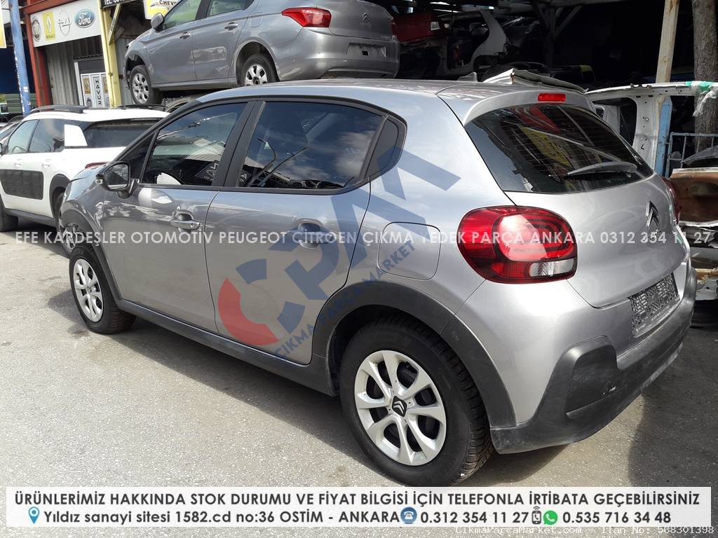 citroen c3 B618 kasa çıkma yedek parçaları ankara (2016   2024 arası)