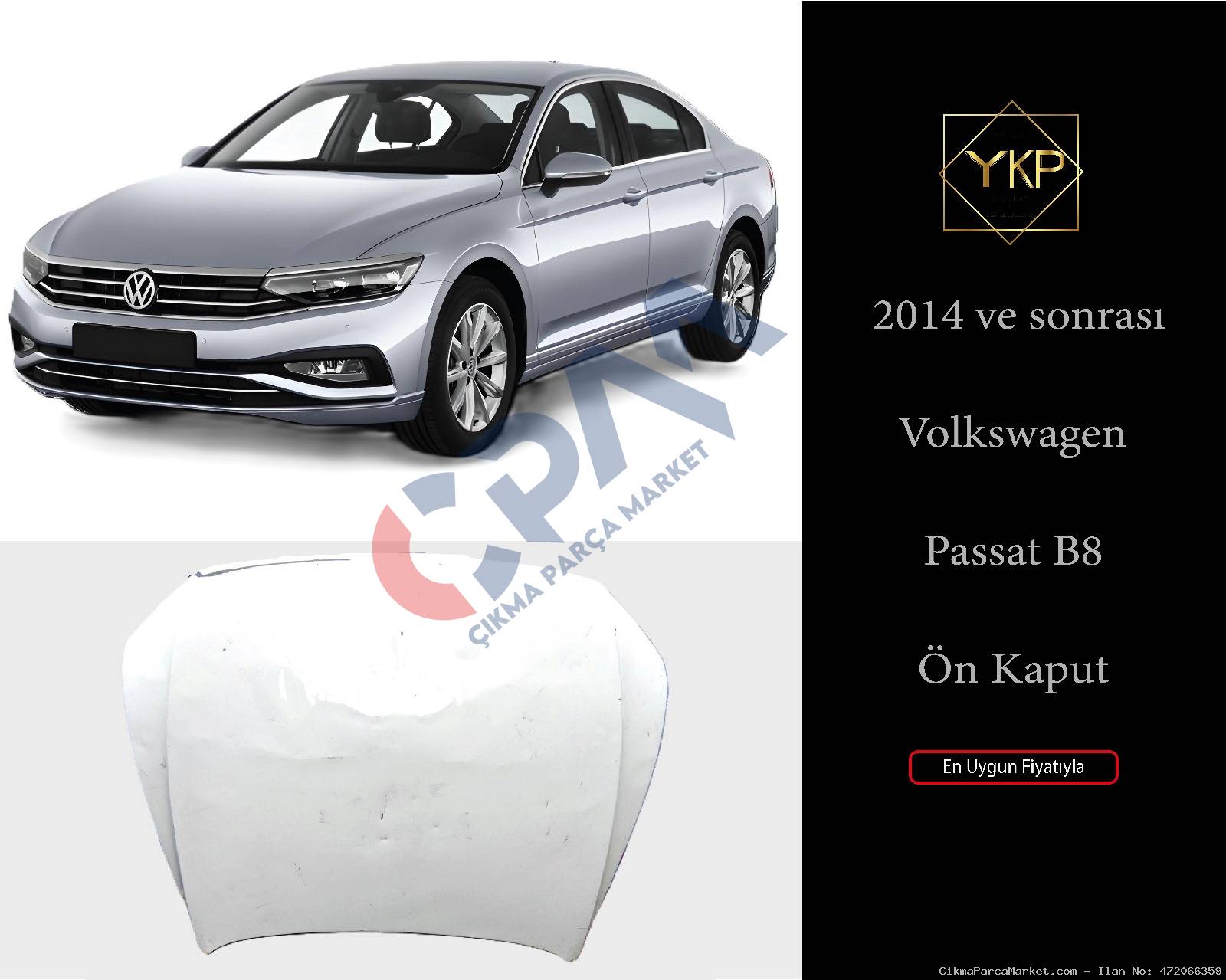 2015 2021 Volkswagen Passat B8 Ön Motor Kaputu